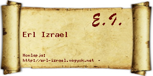Erl Izrael névjegykártya